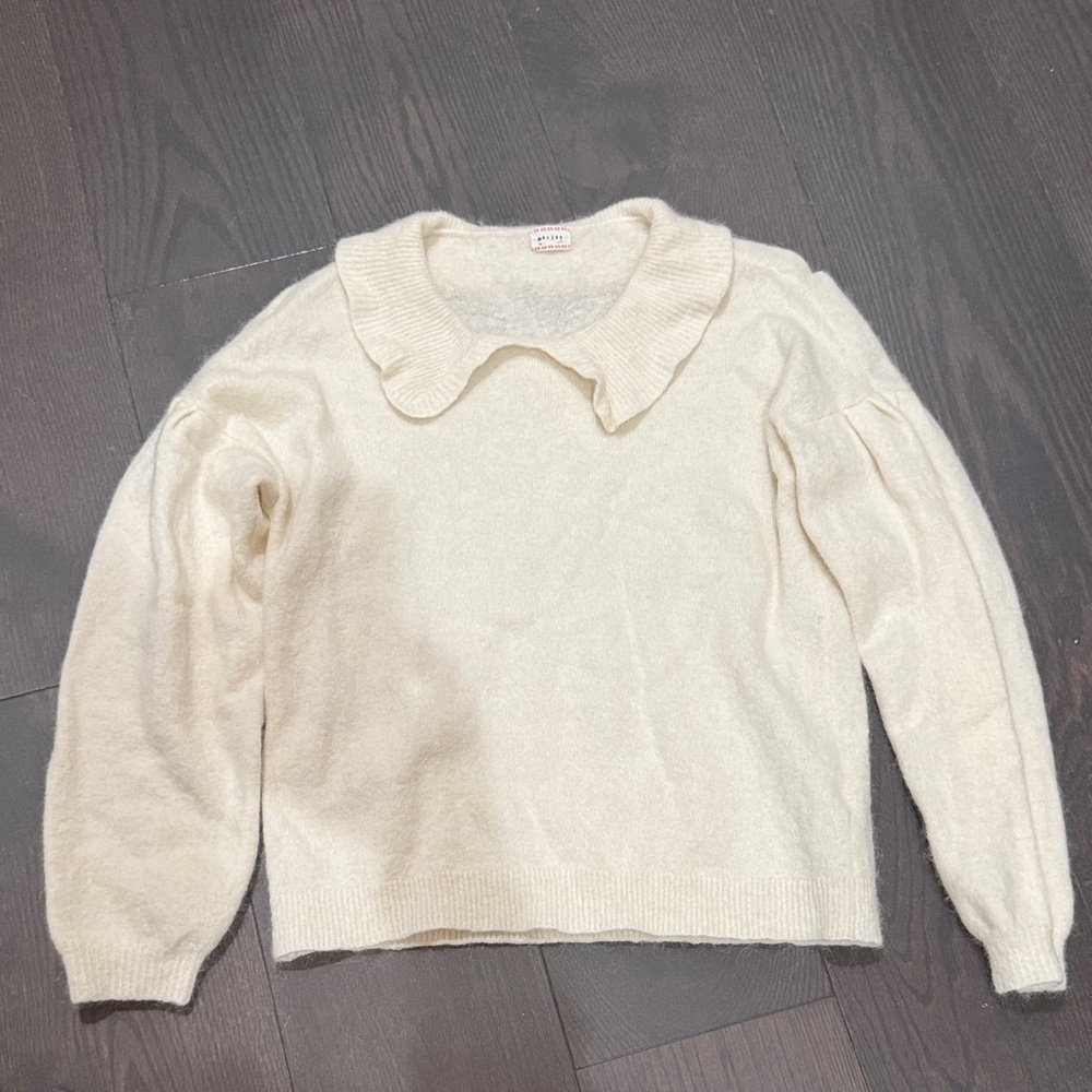 Morley Cream Sweater with Peter Pan Collar